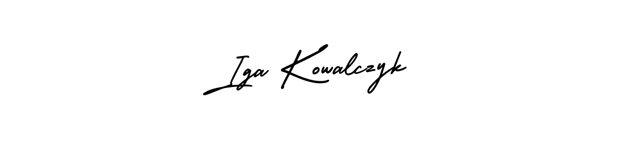 The best way (AmerikaSignatureDemo-Regular) to make a short signature is to pick only two or three words in your name. The name Iga Kowalczyk include a total of six letters. For converting this name. Iga Kowalczyk signature style 3 images and pictures png