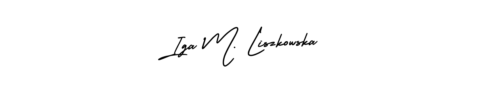 You can use this online signature creator to create a handwritten signature for the name Iga M. Liszkowska. This is the best online autograph maker. Iga M. Liszkowska signature style 3 images and pictures png