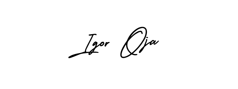 The best way (AmerikaSignatureDemo-Regular) to make a short signature is to pick only two or three words in your name. The name Igor Oja include a total of six letters. For converting this name. Igor Oja signature style 3 images and pictures png