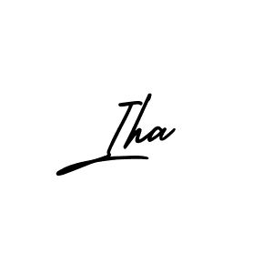 Make a beautiful signature design for name Iha. With this signature (AmerikaSignatureDemo-Regular) style, you can create a handwritten signature for free. Iha signature style 3 images and pictures png