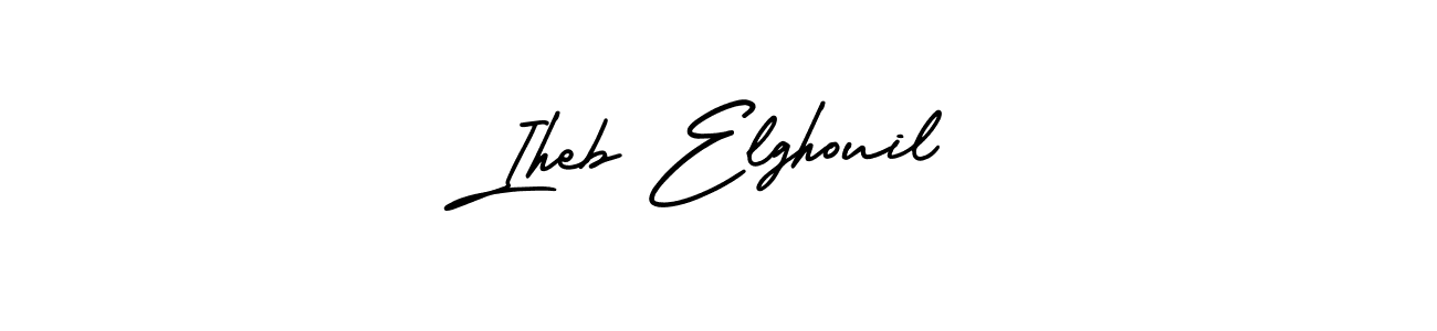 Create a beautiful signature design for name Iheb Elghouil. With this signature (AmerikaSignatureDemo-Regular) fonts, you can make a handwritten signature for free. Iheb Elghouil signature style 3 images and pictures png