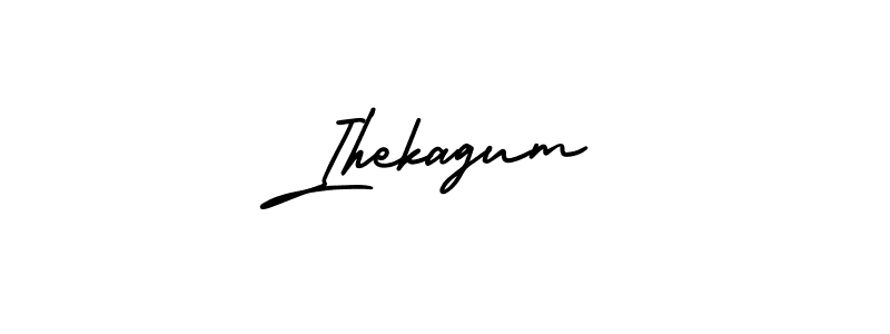 The best way (AmerikaSignatureDemo-Regular) to make a short signature is to pick only two or three words in your name. The name Ihekagum include a total of six letters. For converting this name. Ihekagum signature style 3 images and pictures png