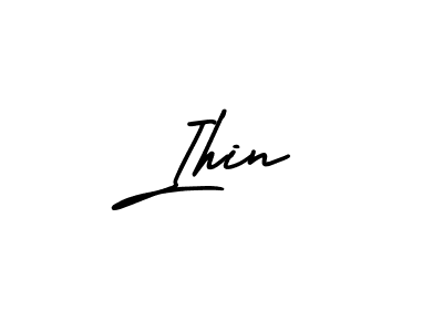 How to make Ihin name signature. Use AmerikaSignatureDemo-Regular style for creating short signs online. This is the latest handwritten sign. Ihin signature style 3 images and pictures png