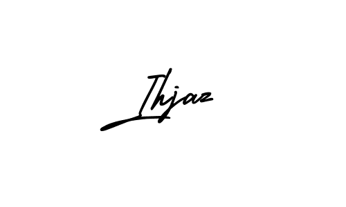 The best way (AmerikaSignatureDemo-Regular) to make a short signature is to pick only two or three words in your name. The name Ihjaz include a total of six letters. For converting this name. Ihjaz signature style 3 images and pictures png
