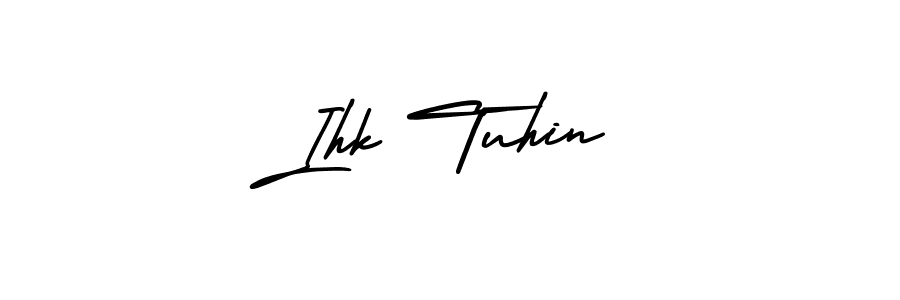 Similarly AmerikaSignatureDemo-Regular is the best handwritten signature design. Signature creator online .You can use it as an online autograph creator for name Ihk Tuhin. Ihk Tuhin signature style 3 images and pictures png