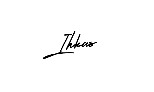 Design your own signature with our free online signature maker. With this signature software, you can create a handwritten (AmerikaSignatureDemo-Regular) signature for name Ihkas. Ihkas signature style 3 images and pictures png