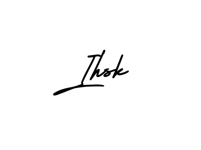 Make a beautiful signature design for name Ihsk. With this signature (AmerikaSignatureDemo-Regular) style, you can create a handwritten signature for free. Ihsk signature style 3 images and pictures png