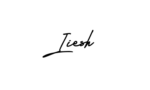 The best way (AmerikaSignatureDemo-Regular) to make a short signature is to pick only two or three words in your name. The name Iiesh include a total of six letters. For converting this name. Iiesh signature style 3 images and pictures png
