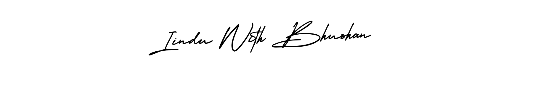 This is the best signature style for the Iindu With Bhushan name. Also you like these signature font (AmerikaSignatureDemo-Regular). Mix name signature. Iindu With Bhushan signature style 3 images and pictures png