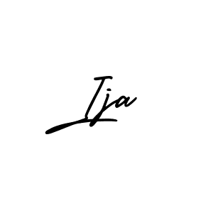 How to make Ija name signature. Use AmerikaSignatureDemo-Regular style for creating short signs online. This is the latest handwritten sign. Ija signature style 3 images and pictures png
