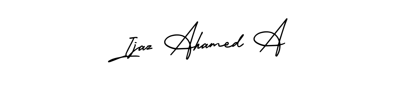 Use a signature maker to create a handwritten signature online. With this signature software, you can design (AmerikaSignatureDemo-Regular) your own signature for name Ijaz Ahamed A. Ijaz Ahamed A signature style 3 images and pictures png