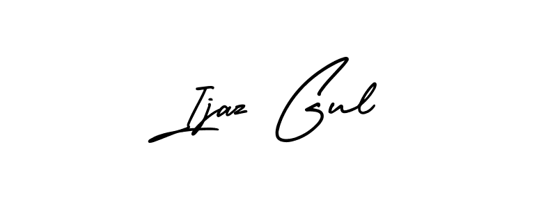 The best way (AmerikaSignatureDemo-Regular) to make a short signature is to pick only two or three words in your name. The name Ijaz Gul include a total of six letters. For converting this name. Ijaz Gul signature style 3 images and pictures png