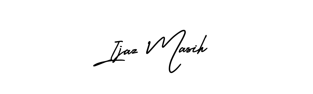You should practise on your own different ways (AmerikaSignatureDemo-Regular) to write your name (Ijaz Masih) in signature. don't let someone else do it for you. Ijaz Masih signature style 3 images and pictures png