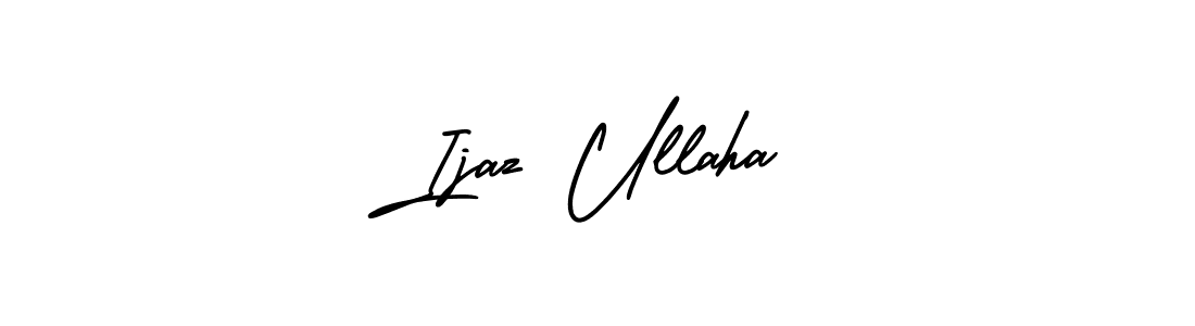 The best way (AmerikaSignatureDemo-Regular) to make a short signature is to pick only two or three words in your name. The name Ijaz Ullaha include a total of six letters. For converting this name. Ijaz Ullaha signature style 3 images and pictures png