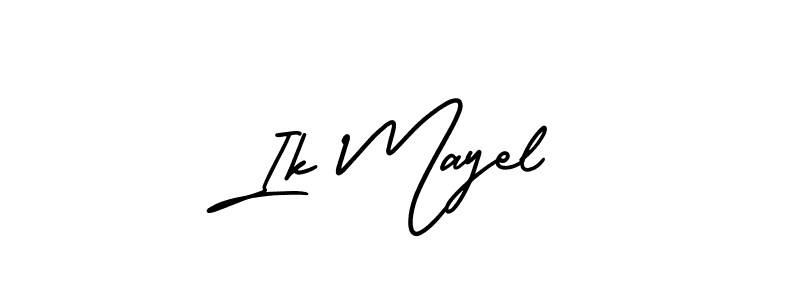 How to make Ik Mayel name signature. Use AmerikaSignatureDemo-Regular style for creating short signs online. This is the latest handwritten sign. Ik Mayel signature style 3 images and pictures png