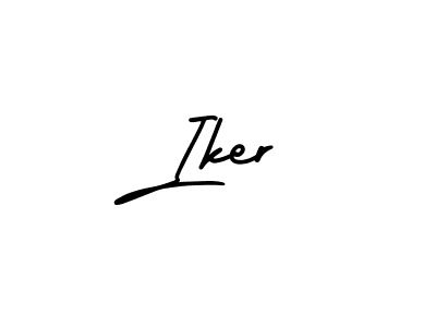 Iker stylish signature style. Best Handwritten Sign (AmerikaSignatureDemo-Regular) for my name. Handwritten Signature Collection Ideas for my name Iker. Iker signature style 3 images and pictures png