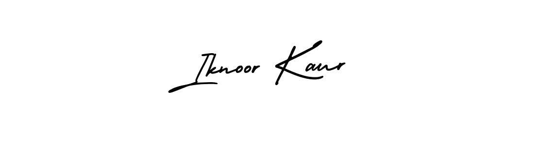 This is the best signature style for the Iknoor Kaur name. Also you like these signature font (AmerikaSignatureDemo-Regular). Mix name signature. Iknoor Kaur signature style 3 images and pictures png