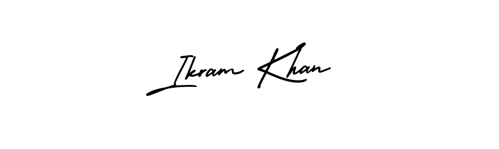 How to make Ikram Khan name signature. Use AmerikaSignatureDemo-Regular style for creating short signs online. This is the latest handwritten sign. Ikram Khan signature style 3 images and pictures png