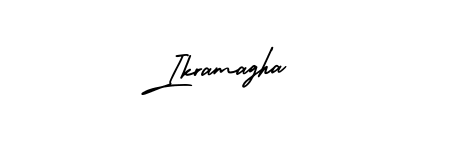 Ikramagha stylish signature style. Best Handwritten Sign (AmerikaSignatureDemo-Regular) for my name. Handwritten Signature Collection Ideas for my name Ikramagha. Ikramagha signature style 3 images and pictures png