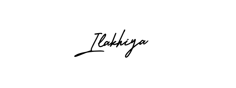 The best way (AmerikaSignatureDemo-Regular) to make a short signature is to pick only two or three words in your name. The name Ilakhiya include a total of six letters. For converting this name. Ilakhiya signature style 3 images and pictures png