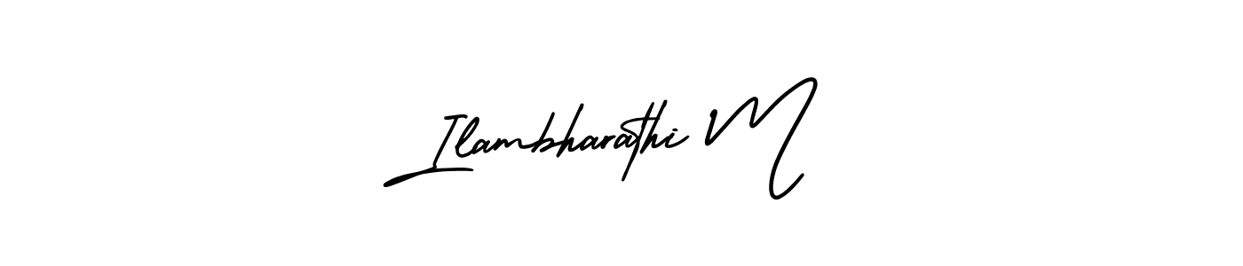 Ilambharathi M stylish signature style. Best Handwritten Sign (AmerikaSignatureDemo-Regular) for my name. Handwritten Signature Collection Ideas for my name Ilambharathi M. Ilambharathi M signature style 3 images and pictures png