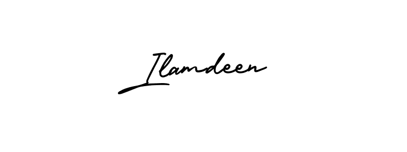 Ilamdeen stylish signature style. Best Handwritten Sign (AmerikaSignatureDemo-Regular) for my name. Handwritten Signature Collection Ideas for my name Ilamdeen. Ilamdeen signature style 3 images and pictures png