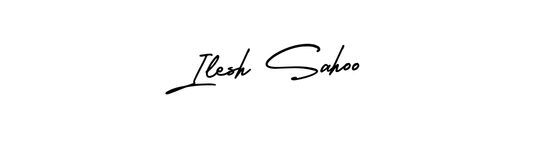 How to make Ilesh Sahoo signature? AmerikaSignatureDemo-Regular is a professional autograph style. Create handwritten signature for Ilesh Sahoo name. Ilesh Sahoo signature style 3 images and pictures png