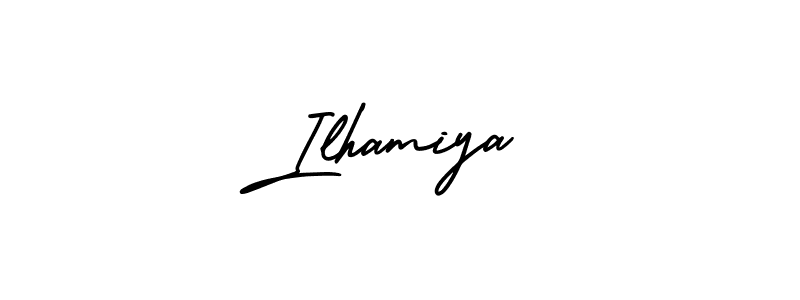 Create a beautiful signature design for name Ilhamiya. With this signature (AmerikaSignatureDemo-Regular) fonts, you can make a handwritten signature for free. Ilhamiya signature style 3 images and pictures png