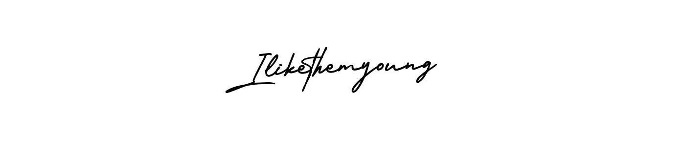 How to make Ilikethemyoung name signature. Use AmerikaSignatureDemo-Regular style for creating short signs online. This is the latest handwritten sign. Ilikethemyoung signature style 3 images and pictures png