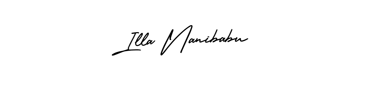 if you are searching for the best signature style for your name Illa Nanibabu. so please give up your signature search. here we have designed multiple signature styles  using AmerikaSignatureDemo-Regular. Illa Nanibabu signature style 3 images and pictures png