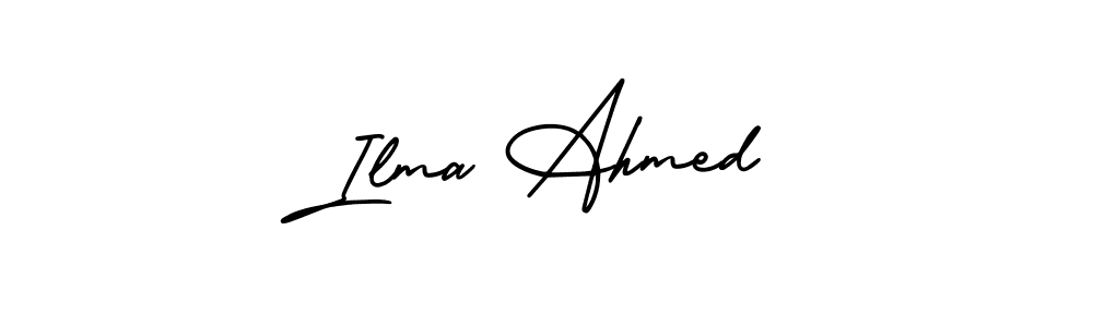 Use a signature maker to create a handwritten signature online. With this signature software, you can design (AmerikaSignatureDemo-Regular) your own signature for name Ilma Ahmed. Ilma Ahmed signature style 3 images and pictures png