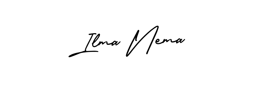 Also You can easily find your signature by using the search form. We will create Ilma Nema name handwritten signature images for you free of cost using AmerikaSignatureDemo-Regular sign style. Ilma Nema signature style 3 images and pictures png