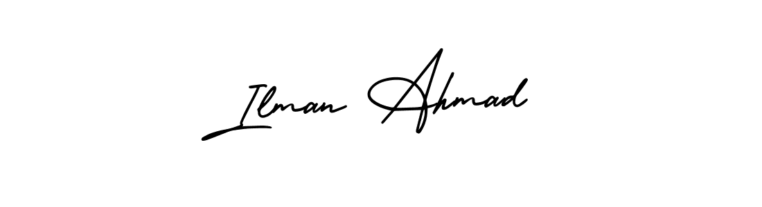 Make a short Ilman Ahmad signature style. Manage your documents anywhere anytime using AmerikaSignatureDemo-Regular. Create and add eSignatures, submit forms, share and send files easily. Ilman Ahmad signature style 3 images and pictures png