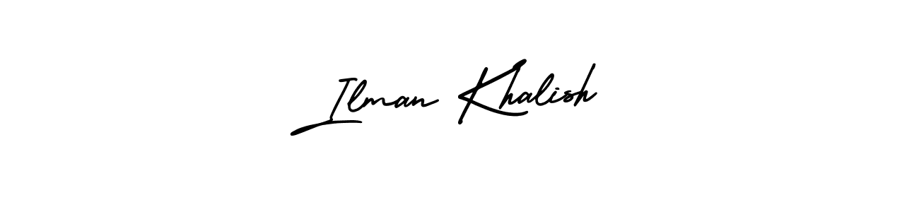 How to make Ilman Khalish name signature. Use AmerikaSignatureDemo-Regular style for creating short signs online. This is the latest handwritten sign. Ilman Khalish signature style 3 images and pictures png