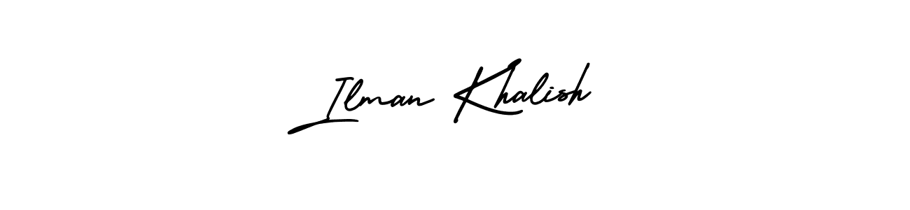 Ilman Khalish stylish signature style. Best Handwritten Sign (AmerikaSignatureDemo-Regular) for my name. Handwritten Signature Collection Ideas for my name Ilman Khalish. Ilman Khalish signature style 3 images and pictures png