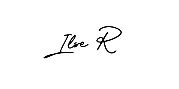 You should practise on your own different ways (AmerikaSignatureDemo-Regular) to write your name (Ilse R) in signature. don't let someone else do it for you. Ilse R signature style 3 images and pictures png