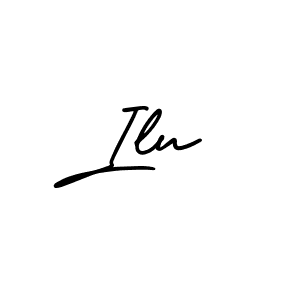 Use a signature maker to create a handwritten signature online. With this signature software, you can design (AmerikaSignatureDemo-Regular) your own signature for name Ilu. Ilu signature style 3 images and pictures png