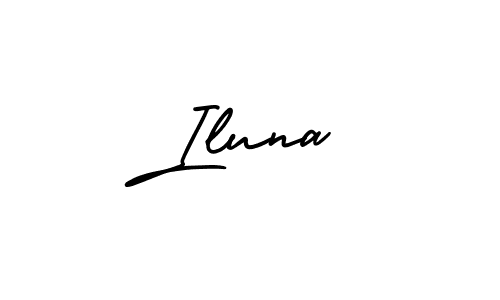 It looks lik you need a new signature style for name Iluna. Design unique handwritten (AmerikaSignatureDemo-Regular) signature with our free signature maker in just a few clicks. Iluna signature style 3 images and pictures png