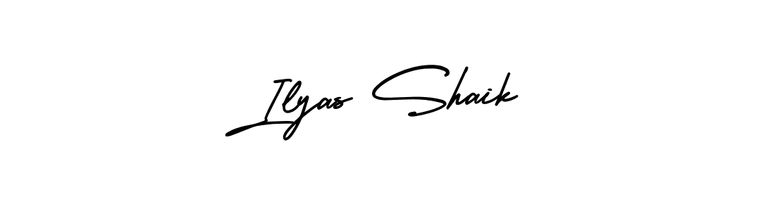 You should practise on your own different ways (AmerikaSignatureDemo-Regular) to write your name (Ilyas Shaik) in signature. don't let someone else do it for you. Ilyas Shaik signature style 3 images and pictures png