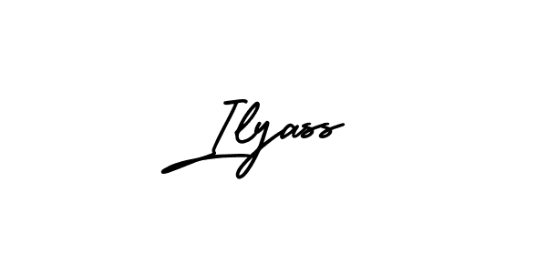 Ilyass stylish signature style. Best Handwritten Sign (AmerikaSignatureDemo-Regular) for my name. Handwritten Signature Collection Ideas for my name Ilyass. Ilyass signature style 3 images and pictures png