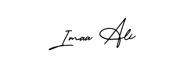 Similarly AmerikaSignatureDemo-Regular is the best handwritten signature design. Signature creator online .You can use it as an online autograph creator for name Imaa Ali. Imaa Ali signature style 3 images and pictures png