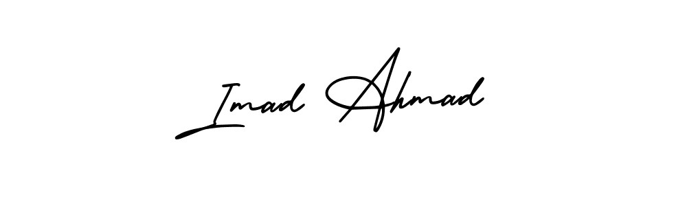 How to make Imad Ahmad signature? AmerikaSignatureDemo-Regular is a professional autograph style. Create handwritten signature for Imad Ahmad name. Imad Ahmad signature style 3 images and pictures png