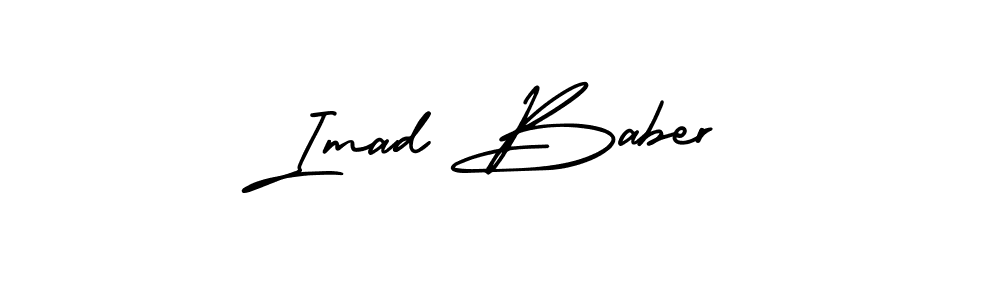 How to Draw Imad Baber signature style? AmerikaSignatureDemo-Regular is a latest design signature styles for name Imad Baber. Imad Baber signature style 3 images and pictures png