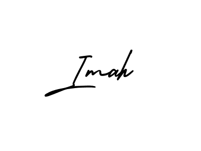 The best way (AmerikaSignatureDemo-Regular) to make a short signature is to pick only two or three words in your name. The name Imah include a total of six letters. For converting this name. Imah signature style 3 images and pictures png