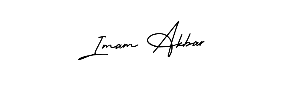 How to make Imam Akbar name signature. Use AmerikaSignatureDemo-Regular style for creating short signs online. This is the latest handwritten sign. Imam Akbar signature style 3 images and pictures png