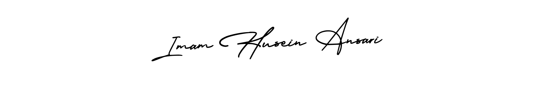 AmerikaSignatureDemo-Regular is a professional signature style that is perfect for those who want to add a touch of class to their signature. It is also a great choice for those who want to make their signature more unique. Get Imam Husein Ansari name to fancy signature for free. Imam Husein Ansari signature style 3 images and pictures png