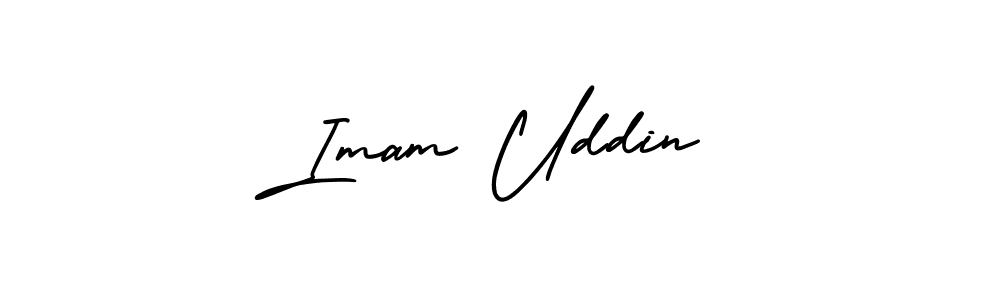 The best way (AmerikaSignatureDemo-Regular) to make a short signature is to pick only two or three words in your name. The name Imam Uddin include a total of six letters. For converting this name. Imam Uddin signature style 3 images and pictures png