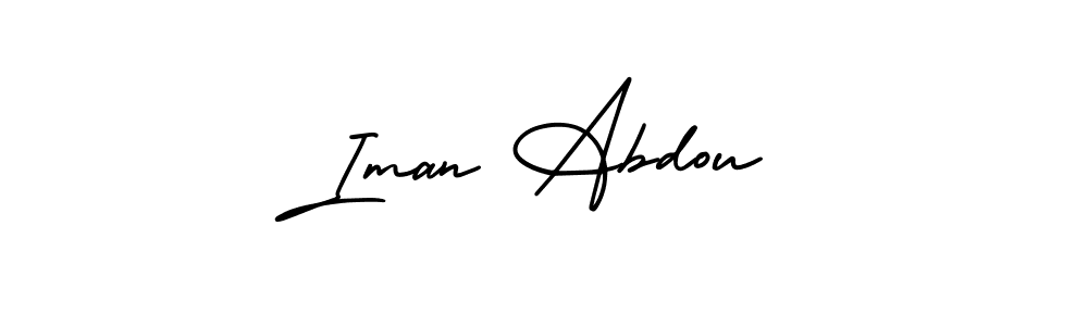 How to make Iman Abdou name signature. Use AmerikaSignatureDemo-Regular style for creating short signs online. This is the latest handwritten sign. Iman Abdou signature style 3 images and pictures png