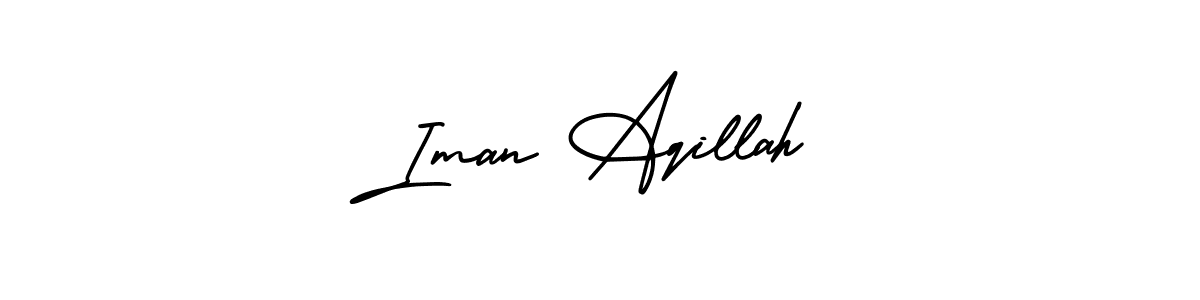 if you are searching for the best signature style for your name Iman Aqillah. so please give up your signature search. here we have designed multiple signature styles  using AmerikaSignatureDemo-Regular. Iman Aqillah signature style 3 images and pictures png