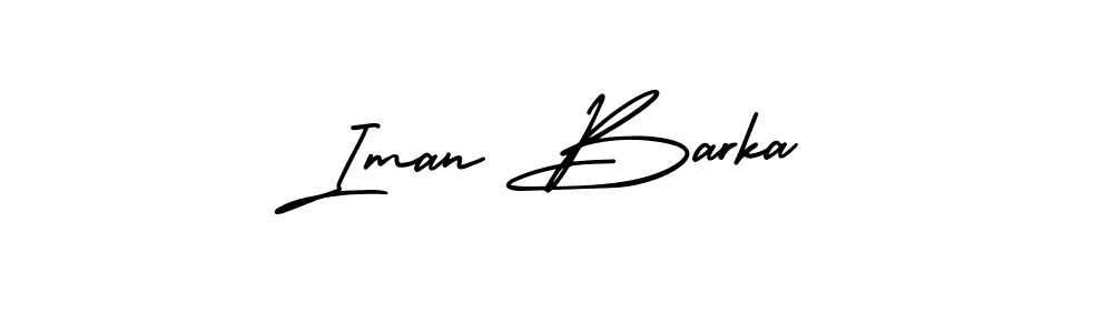 How to make Iman Barka name signature. Use AmerikaSignatureDemo-Regular style for creating short signs online. This is the latest handwritten sign. Iman Barka signature style 3 images and pictures png